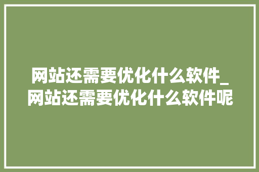 網站還需要優化什么軟件_網站還需要優化什么軟件呢。 網站還需要優化什么軟件_網站還需要優化什么軟件呢。 SEO關鍵詞