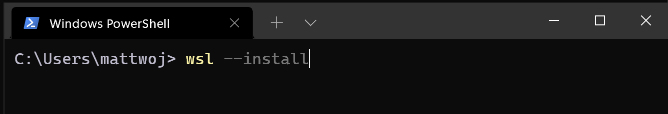 運行 wsl --install 的 PowerShell 命令行