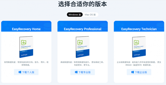 進入EasyRecovery官網下載