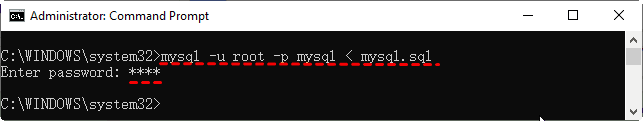 恢復(fù)單個(gè)MySQL數(shù)據(jù)庫 CMD