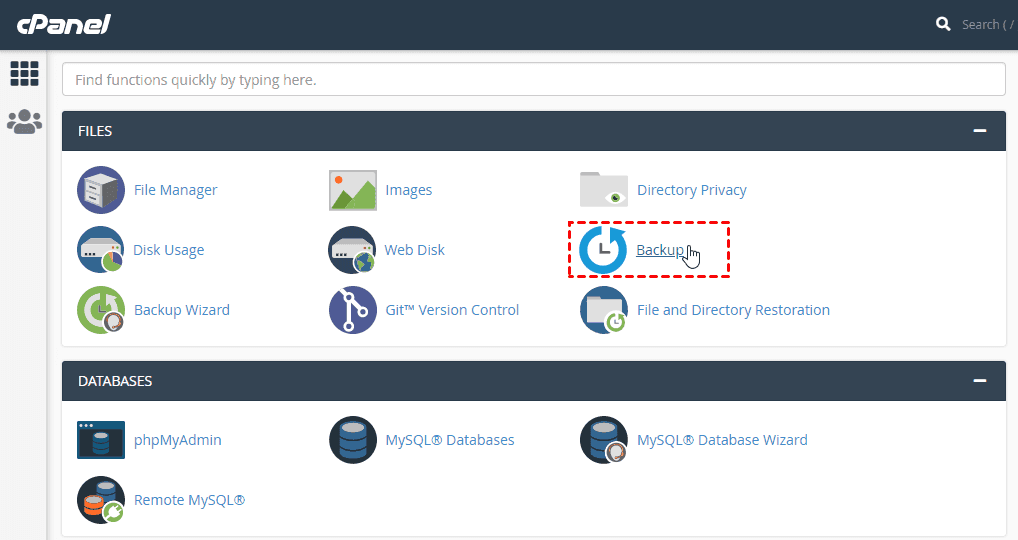 cPanel 備份 MySQL