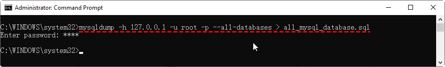 mysqldump 備份所有數(shù)據(jù)庫 CMD