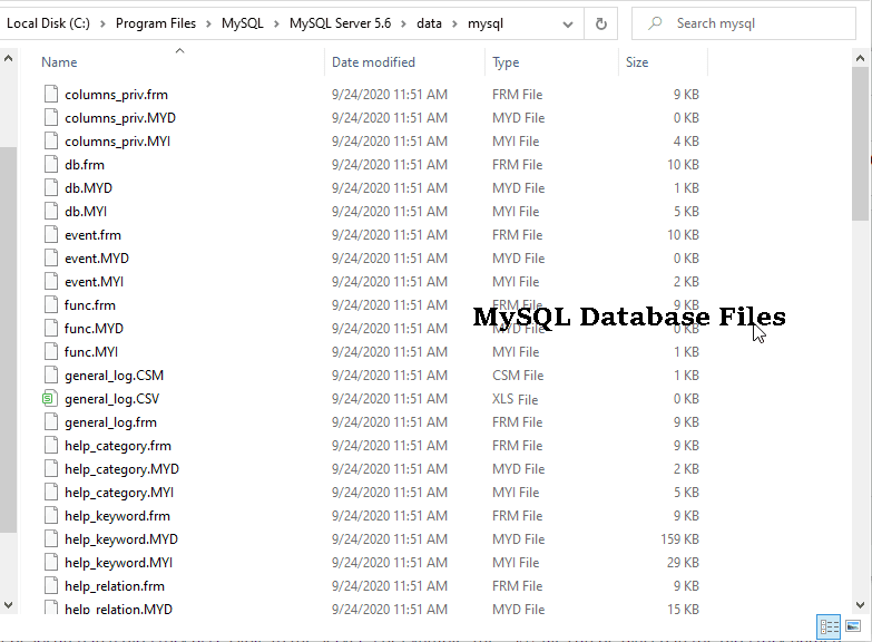 MySQL數(shù)據(jù)庫文件